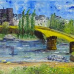 122 - LE PONT JAUNE
- Huile au couteau - 65 x 100