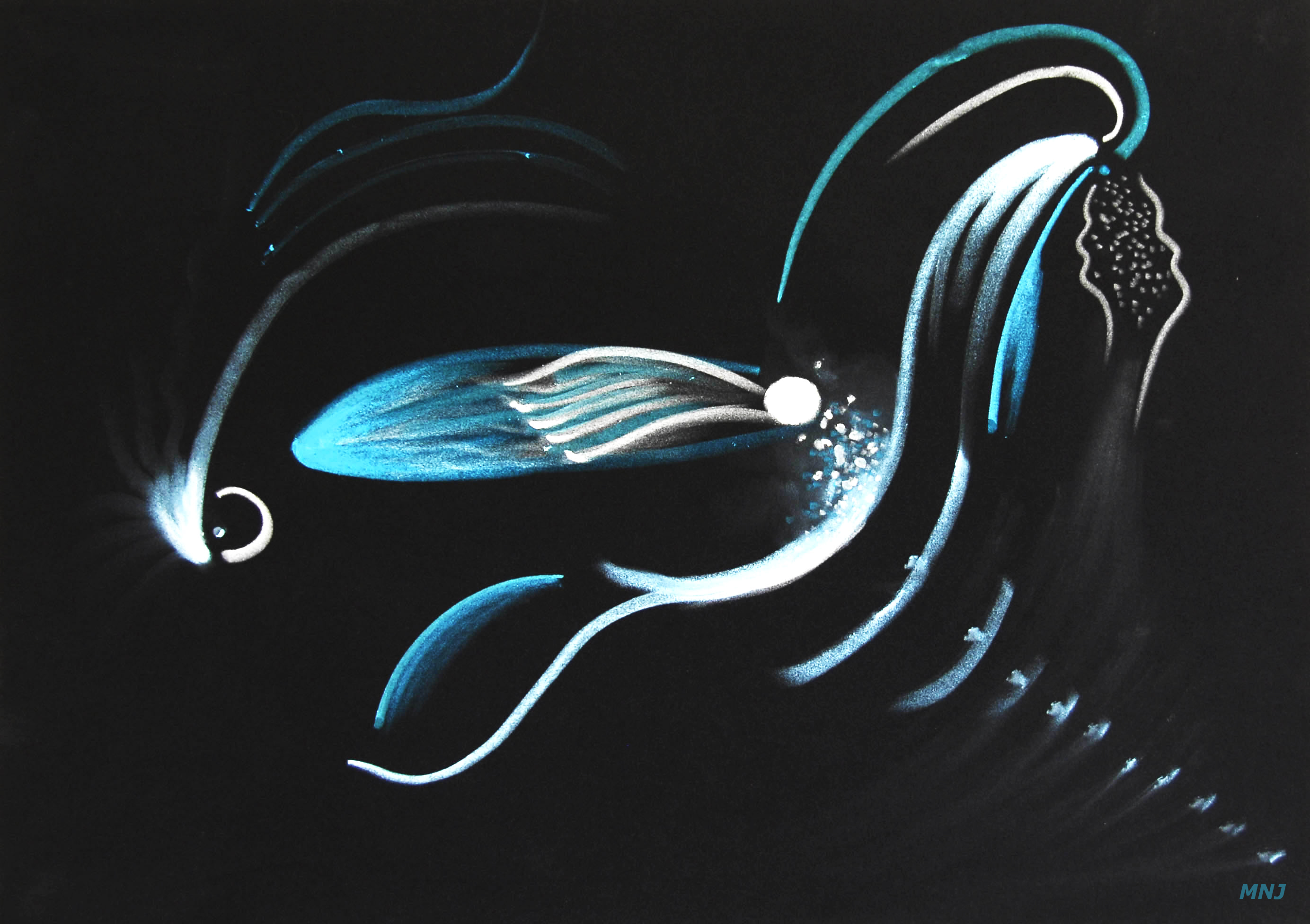 156 - FLEUR DE LOTUS -pastel sur velours  - 50 x 70