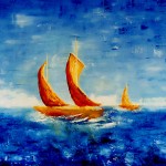 87 - BATEAU
- Huile au couteau - 70 x 70