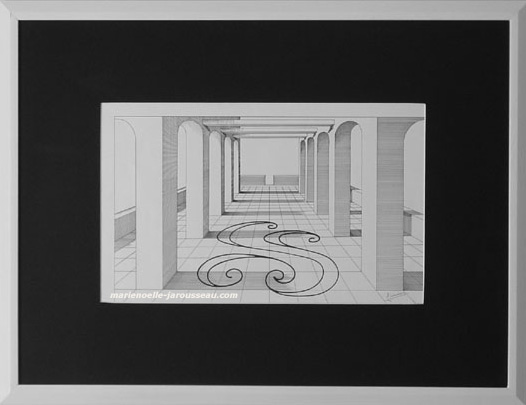 PERSPECTIVE NOIR ET BLANC  - Rotring 86 x 66