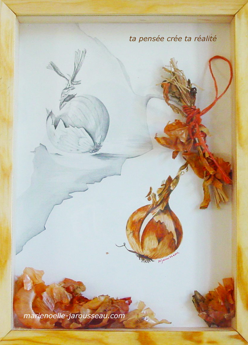 OIGNON -composition aquarelle  & crayon - 33 x 45