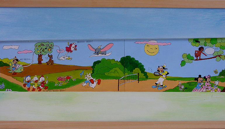 41-FRESQUE-DISNEY-Web-(détail-centre)--acrylique-sur-papier--34-x-143---janvier-1995