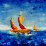 87 - BATEAU -huile sur toile- couteau- juillet 2000